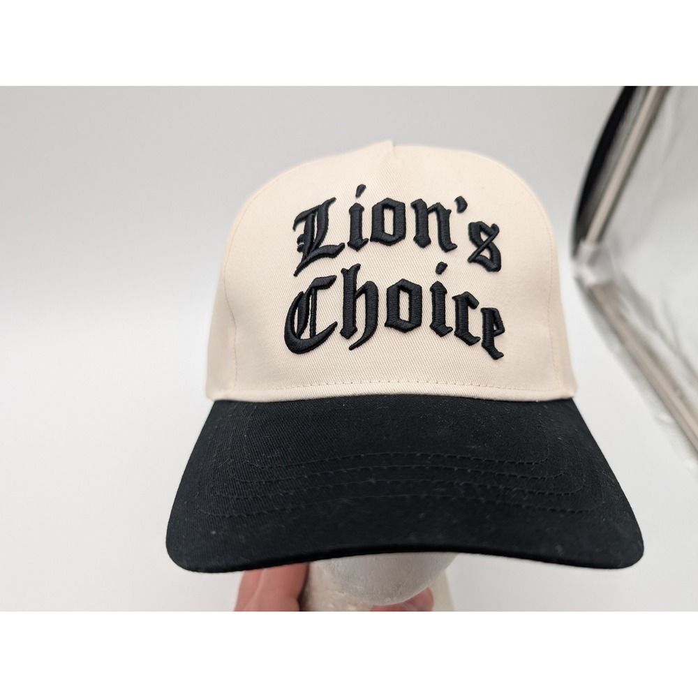 Series Six Lion's Choice Hat Cream Black Snapback Embroidered Cotton Cap